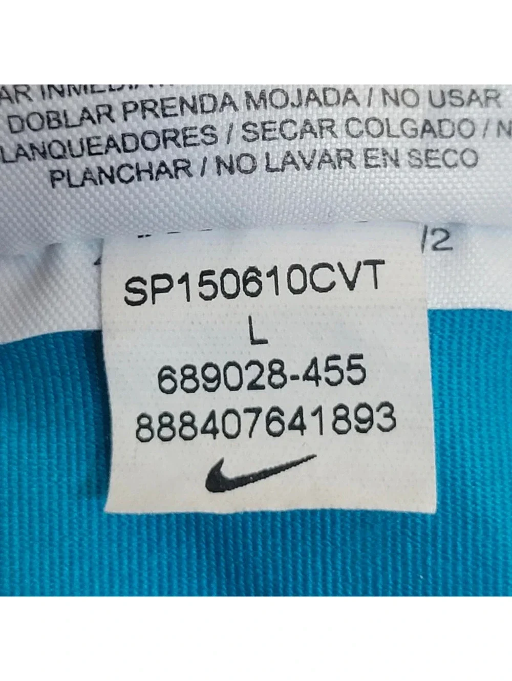 Nike Pro DriFit Compression Legging Large Womens Blue Striped Spandex Cropped